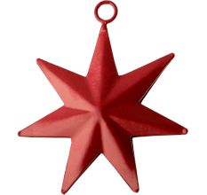 Red Star Christmas Metal Hanging